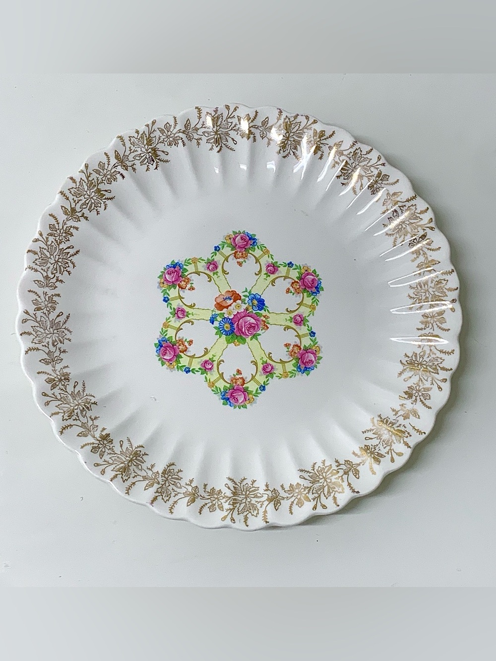 Vtg Discontinued Franklinware Ivory Warranted 22k Gold Trim Bread & Butter Plate